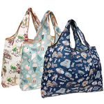 Wrapables Eco-Friendly Large Nylon Reusable Shopping Bags (Set of 3), Dogs & Treats
