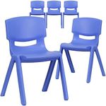 Flash Furniture Whitney 5 Pack Blue Plastic Stackable School Chair with 13.25'' Seat Height