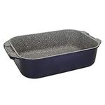 MasterClass Deep Cast Aluminium Roasting Tin, Lightweight Roasting Tray with Handles, Oven and Induction Safe, 41 x 26 cm, Metallic Blue