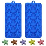 BFJ Star Chocolate Moulds 2pcs Silicone Star Candy Moulds for Baking Ice Cube Resin Soap Jelly(Star Size 4.9cm)