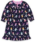 Peppa Pig Girls Toddler Flannel Granny Gown Nightgown (4T, Navy)