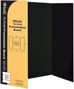 BAZIC Products Trifold Poster Board – Black Corrugated Cardboard Display Board for School Projects, Science Fairs, Photos, Charts, and Classroom Presentations, 36" X 48", 24-Pack
