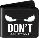 Qerrassa Wallet for Boys Mens Bi-Fold Leather Wallets with Zip Coin Pocket, RFID Blocking Slim Purse Cartoon Kawaii Cool Credit Card Holder Thin Coin Purses for Teens Girls Kids, Don't Touch My Wallet