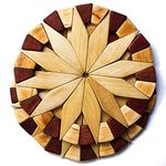 Natural Wood Trivets for Hot Dishes - 2 Eco-Friendly, Sturdy and Durable Kitchen Hot Pads. Handmade Festive Design Table Decor - Perfect Kitchen Gifts Idea, by Ecosall.