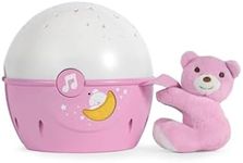 Chicco Next2Stars Baby Night Light, Pink | Star Light Projector for Cots and Cribs, Sound Sensor, 3 Light Effects and Music