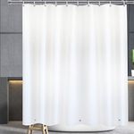 YISURE Extra Long Shower Curtain Liner 96 inch with Magnets, PEVA White Shower Curtains Waterproof with Plastic Hooks for Bathroom, Width 72 x Height 96 Inch