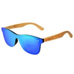 Rivacc Polarized Sunglasses with UV400 Protection, Unisex for Men and Women, Handmade with Bamboo Wood, London (Blue)