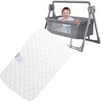 Baby Travel Cots Mattress Toddler Crib Nexttome Foam Moses Basket Comfort Bedding Mattresses Wedge Flathead Pillow Quilted Breathable With Removable Cover Waterproof Protector (83 x 50 x 5 CM)