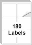 3-1/3” x 4”(180 Labels) Shipping Address Labels, BESTIKER Printable White Sticker Labels,Permanent Adhesive Mailing Labels for Packages and Envelopes,for Laser Inkjet Printer(6 Labels/Sheet,30 Sheets)