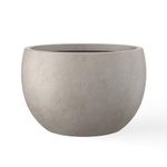 Kante 19.9" Dia Round Concrete Planter, Outdoor/Indoor Large Bowl Plant Pots with Drainage Hole and Rubber Plug for Garden Patio Balcony Home, Weathered Concrete