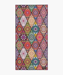 Tesalate - The Original Sand Free Travel Beach Towel Blanket-Quick Fast Dry Super Absorbent Lightweight Thin Microfiber Towels for Pool Swimming Bath Camping Yoga Gym (Bohemian)