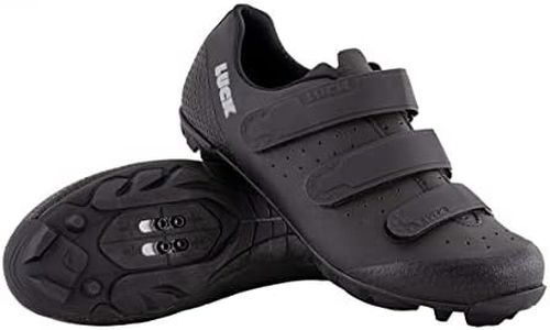 LUCK Matrix Revolution. Zapatillas Ciclismo MTB. Hombre, Mujer. Suela de Carbono Rígida y Ligera. Triple Velcro para un Ajuste Zapatos Ciclismo montaña Negro (43 EU, Negro)