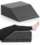 FOVERA Adjustable Leg Elevation Pillow - Relieves Leg, Hip & Knee Pain, Ideal for Post-Surgical Recovery - Relieves Discomfort of Varicose Veins, Phlebitis, Leg Surgery (24 x 20 x 8 Inch, Dark Grey)