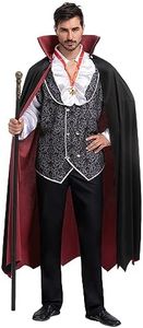 Spooktacular Creations Renaissance Médiévale Vampire effrayant Costume d'Halloween de luxe pour homme Jeux de rôle Cosplay, Grand