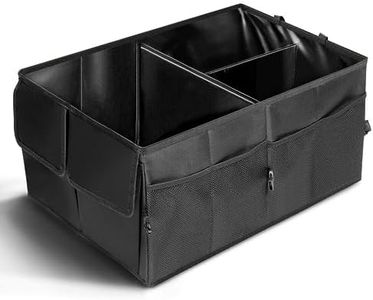 FEELING MALL Car Cargo Trunk Organizers, Car Trunk Organizer Heavy Duty Collapsible Cargo Storage Container Multipurpose Portable Storage Bin and Carrier for Car (Black)