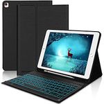 D DINGRICH iPad 9th Generation Case with Keyboard,Compatible with iPad 10.2 9th Gen 2021/8th Gen 2020/7th Gen 2019/Air 10.5 3rd Gen,Smart Case Cover,with Bluetooth Backlit Keyboard,Black