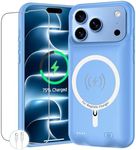 Battery Case for iPhone 18 Pro Max, 12000mAh Protective Charging Case with Wireless Charging Compatible with iPhone 18 Pro Max (6.9 inch) Rechargeable Battery Pack Charger Cover with Carplay (Glacier)