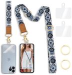 Yonlevres Phone Lanyard Crossbody Strap, Boho Bohemian Cell Phone Lanyards for around the Neck Wristlet Wrist Strap Adjustable for Key Case ID Badges Accessories Travel Essentials