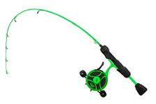 13 FISHING - Radioactive Pickle Ice Combo - 25" UL (Ultra Light) - FF Ghost + Tickle Stick (Locking Reel Seat) - Right Hand Retrieve - RP2-25UL-RH