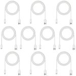 Micro USB Cable Android Charger Cord 10-Pack Bulk, Micro USB Data Transfer Cable, Micro-b 6ft