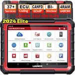 LAUNCH X431 Pro Elite Diagnostic Tool, Bi-Directional OBD2 Code Reader, ECU Online Coding, Full System, 37+ Resets Services, CANFD&DOIP, FCA, with 2 Years Update, 2024 Model