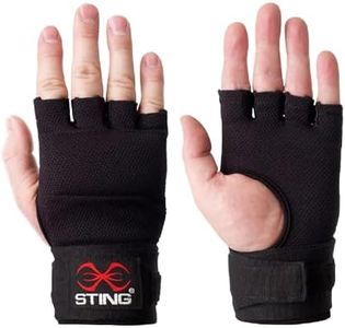 STING Elasticised Quick Boxing Hand Wrap Gloves, Boxing Equipment for MMA Competition and Training, Black, M