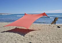 Neso Tents Grande Beach Tent, 2.1 m(7ft) Tall, 2.7m(9ft) x 2.7m(9ft), Reinforced Corners and Cooler Pocket (Coral)