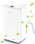Dehumidifier, 12L/Day Dehumidifiers for Home Drying Clothes Against Damp/Condensation, Quiet Dehumidifier for Bedroom/Basement with Humidity Control, Drainage Hose, Auto Defrosting, Energy Saving