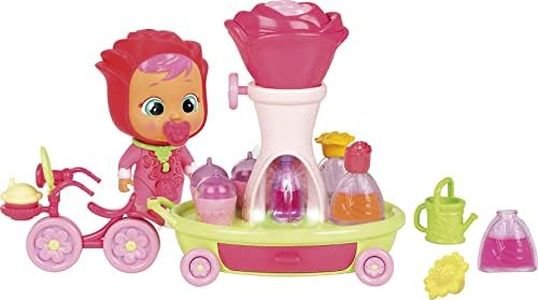 Cry Babies Magic Tears Happy Flowers - Rose's Bike Cart Playset | 17+ Accessories and Exclusive Rose Doll