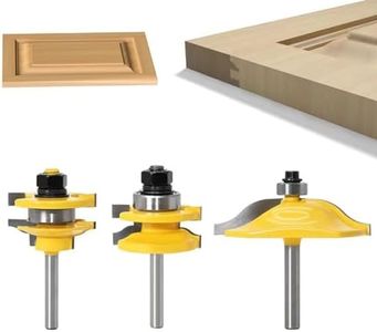 Ozmatip 3PCS Router Bit Set, 1/4 Inch Shank Raised Panel Cabinet Door Making Router Bits, Ogee Rail and Stile Router Bit Set for Woodworking