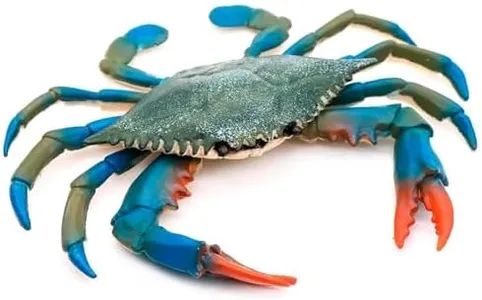 Blue Crab TiKi Bar Nursery - Plastic Crab Toy Bath Toys - Realistic Science Educational Ocean Sea Animals Figures - Creature Toys Gift for Birthday Decorations Pool Toys Ocean Toys