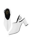 Shoetopia Croco Print Stylish Pointed Toe White Pumps for Women & Girls-EU35