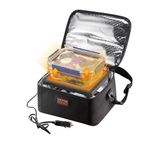 VEVOR Portable Oven, 12V Car Food Warmer, 2QT 55W Portable Mini Personal Microwave, Electric Heated Lunch Box for Camping, Travel, Compatible with Glass, Ceramic, Foil Containers (Black)