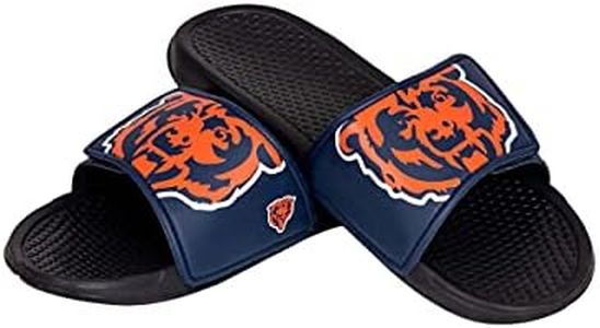 Forever Collectibles Men's NFL Team Cropped Big Logo Slide Flip Flop Sandals