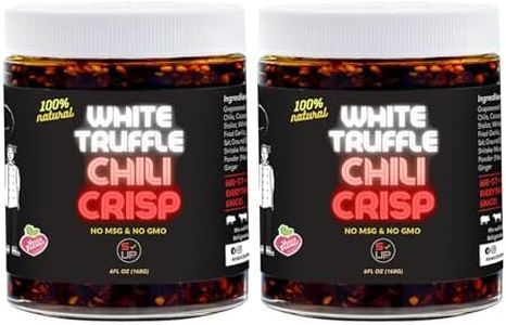 SAUCE UP 100% Natural Artisan Chili-Crisp 6oz- Premium 13 Ingredients, Vegan, Keto, Zero Msg, Crafted in NYC(Hot, Sweet, Crispy, Umami, Smoky, Savory)- Good on Anything Chili Sauce (White Truffle)