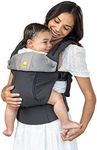 LÍLLÉbaby Complete All Seasons Ergonomic 6-in-1 Baby Carrier Newborn to Toddler - with Lumbar Support - for Children 7-45 Pounds - 360 Degree Baby Wearing - Inward & Outward Facing - Charcoal Silver