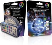 Xtreme Waterproof LED Puck Light, 15 Color Settings, Great for Vases, Bowls, Pools, Bathtubs or Any Water Filled Containers, Remote Control Included (3 AAA Batteries Not Included) (1-Pack)
