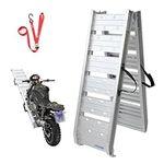 LIEKUMM Motorbike Loading Ramp, 182.5cm Aluminum Loading Ramp for Van, ATV Truck Scooter Quad Lawn Mower, 250kg Capacity Motorcycle Loading Ramp, Silver