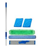 48 inch Professional Commercial Microfiber Mop with Three 48" Microfiber Mop Pads and 2 Bonus Microfiber Towels