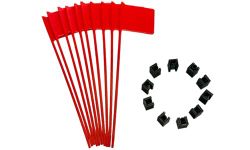 Tall Plastic 11in. Red Alert Office Desk Flag Up Down Function Do Not Disturb Help Status Away Signal Indoor On a Call Cubicle (10 Pack)