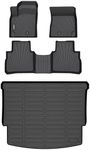 Binmotor-Floor Mats & Cargo Liner for Nissan Rogue 2025 2024 2023 2022 2021 (NOT for Rogue Sport)，1st & 2nd Row Full Set, Heavy Duty Car Floor Liners-Black Rogue Accessories