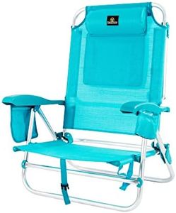 CREVICOSTA QUALITY MARK MARCAS DE CALIDAD - Coral 2108 - Silla de Playa Plegable con reposabrazos, 7 Posiciones y Nevera Trasera (Turquesa)