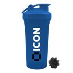 ICON Nutrition Classic Protein Shaker Bottle - 700ml, Made with BPA-Free Plastic, Leak-Proof Protein Shaker, Secure Lid and Mixing Ball, Ideal for Gym, Fitness, and Sports Protein Drink (Blue)