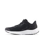 New Balance Girls Fresh Foam Arishi V4 Hook and Loop, Black/White/Silver Metallic, 11.5 Wide Little Kid