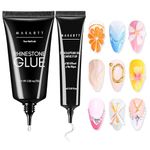 Makartt Nail Rhinestone Glue with 3D Nail Gel Kit, 30g Super Strong Adhesive Nail Gel, 15g Clear 3D Sculpting Gel Nail Art Craving Builder Gel for DIY Nail Decorations