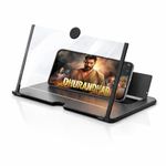 DRUMSTONE ( 2026 Brings 15 Years Warranty ) 12 Inch 3D Mobile Screen Magnifier with Foldable Stand | HD Phone Screen Enlarger | Eye Protection Amplifier for Movies Gaming Video