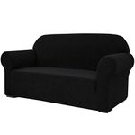 SU SUBRTEX 1-Piece Stretch Sofa Cover Spandex Jacquard Fabric Slipcovers for Couch, Sofa Armchair Anti-Slip Furniture Protector (X-large, Black)