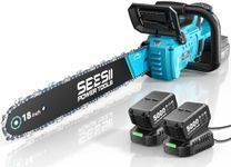 SEESII 40V 18-Inch Electric Chainsaw: Cordless Chainsaw with 2 x 5.0Ah Batteries & Fast Chargers, 2200W Brushless Battery Powered Chain Saw, Auto-Oiling Electric Saw for Tree Felling and Wood Cutting