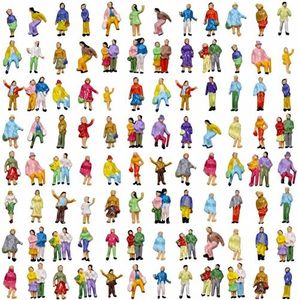 P150W 100pcs 1:160 Painted Figures N Scale Standing People Assorted Poses Model Trains