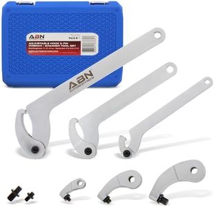 ABN Adjustable Hook & Pin Wrench Spanner Tool Kit 8pc Set – Bicycle, Bike, Motorcycle Suspension Collar, Nut Adjustment